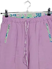 Vorschaubild 2 von Damen Leinen Stoffhose Gr. S 36 Lila Freizeit Casual