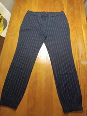 Vorschaubild 4 von Jogger Pants Damen Stoffhose Gestreift Blau Gr. 42 XL