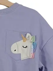 Vorschaubild 2 von Kinder Pullover Einhorn Gr. 92 Lila Mädchen Sweatshirt