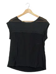 Vorschaubild 2 von Black Label Damen Top Shirt Schwarz Gr. 36 S Spitze Elegant