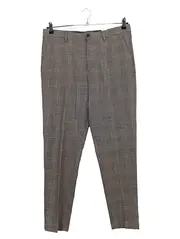 Vorschaubild 1 von Herren Anzughose Kariert Grau Glencheck Slim Fit Gr. 48/M W32