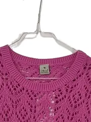 Vorschaubild 4 von Damen Pullover Strickpullover Gr. 38 M Pink Lochmuster Baumwolle Casual