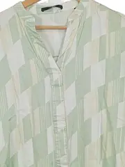 Vorschaubild 3 von Damen Bluse Kurzarm Gr. S Grün Geometrisch Viskose Casual
