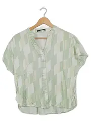 Vorschaubild 1 von Damen Bluse Kurzarm Gr. S Grün Geometrisch Viskose Casual