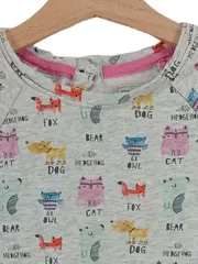 Vorschaubild 2 von Mädchen Sweatkleid Gr. 110 Tiermotive Grau Schleife Baumwolle Freizeit