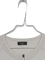 Vorschaubild 3 von Damen Strickjacke Reißverschluss Beige Gr. L 40 Baumwolle