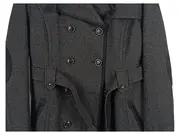 Vorschaubild 2 von Damen Wintermantel Gr. 38 Grau Fischgrät Wolle Klassisch Alltag