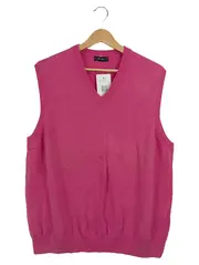 Vorschaubild 1 von Pullunder Herren Strickweste V-Ausschnitt Baumwolle Pink Gr. 52 XL