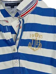 Vorschaubild 2 von Damen Poloshirt Maritim Anker Gestreift Blau Weiß Gr. 36 S