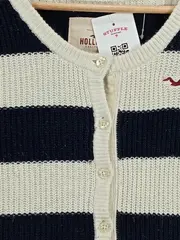 Vorschaubild 2 von Damen Strickjacke Cardigan Gestreift Baumwolle Navy M 38