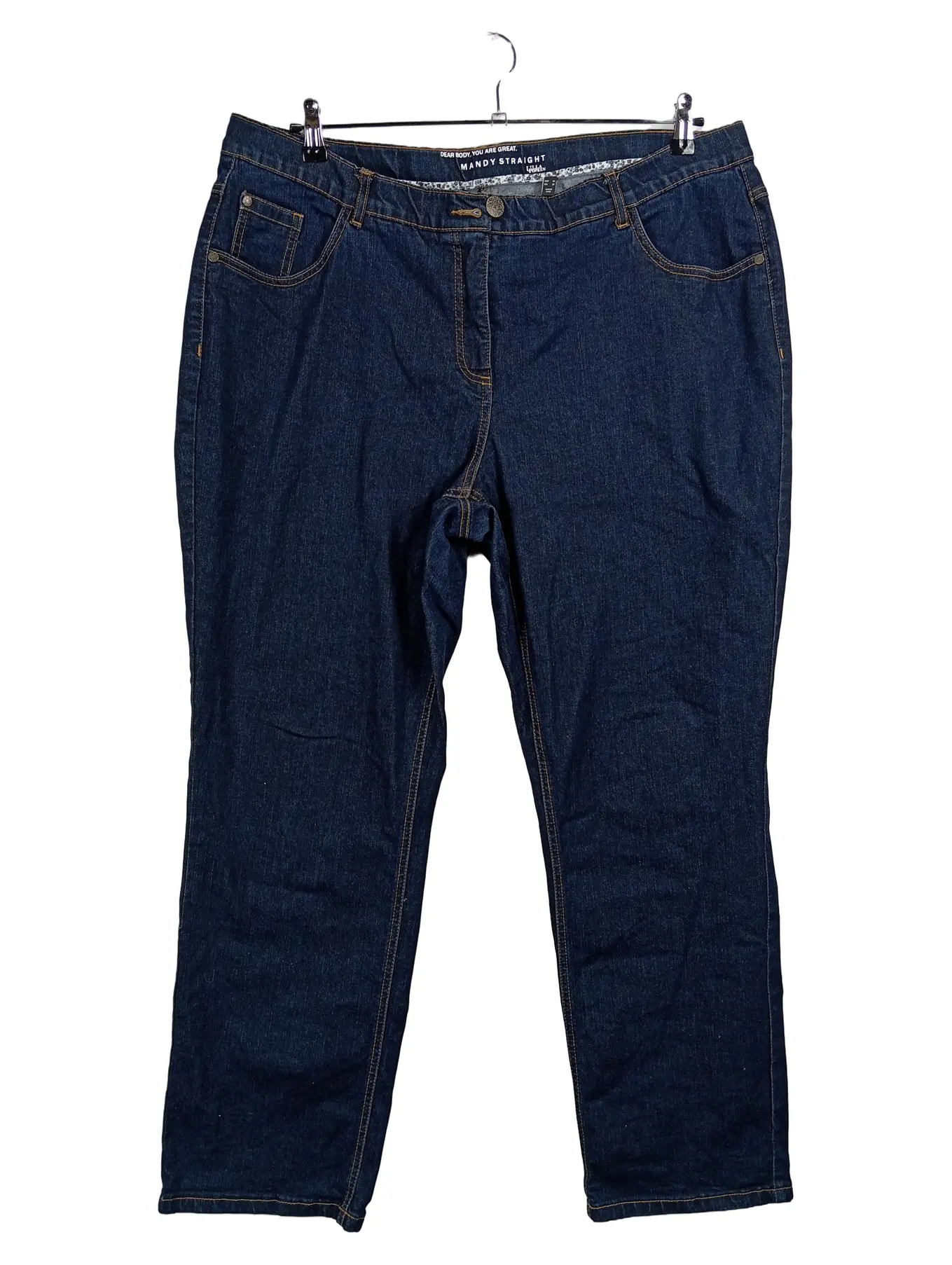 ULLA POPKEN Mandy Straight Jeans Straight Leg Damen Baumwolle Blau Gr. 50