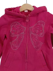 Vorschaubild 3 von dopodopo Mädchen Kapuzenjacke Hoodie Gr. 98 Pink Schmetterling Strass