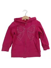 Vorschaubild 1 von dopodopo Mädchen Kapuzenjacke Hoodie Gr. 98 Pink Schmetterling Strass