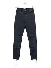 Vorschaubild 1 von High Waist Jeans Damen Gr. S 36 Schwarz Uni Baumwolle Stretch