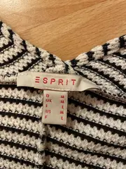 Vorschaubild 3 von Damen Strickjacke Cardigan Gestreift Weiß Baumwolle Gr. M 38