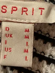 Vorschaubild 4 von Damen Strickjacke Cardigan Gestreift Weiß Baumwolle Gr. M 38