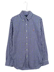 Vorschaubild 1 von Herren Hemd Kariert Langarm Blau Weiß Gr. S Button-Down