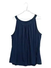 Vorschaubild 1 von Damen Top Ärmellos Blau Gr. 44/L Baumwolle Viskose Basic
