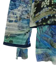 Vorschaubild 6 von Damen Twin Set Gr. 38 Cardigan Top Meeresprint Blau Grün Abstrakt