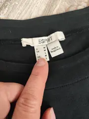 Vorschaubild 3 von Damen T-Shirt-Kleid Gr. 40/L Schwarz Baumwolle Taschen