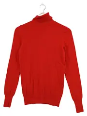 Vorschaubild 1 von Rollkragen Pullover Damen S Rot Merinowolle Basic