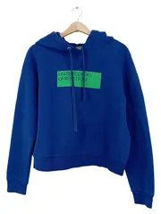 Vorschaubild 1 von Kapuzenpullover Damen Gr. L Blau Hoodie Cropped