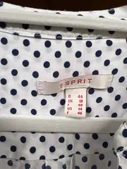 Vorschaubild 4 von Damen Bluse Langarm Punkte Weiß Gr. 44/XXL Freizeit Casual