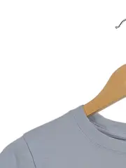 Vorschaubild 3 von Damen T-Shirt Basic Gr. M/38 Hellblau Baumwolle Kurzarm