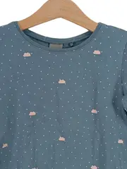 Vorschaubild 2 von Kinder Langarmshirt Wolken Punkte Blau Gr. 98 Baumwolle