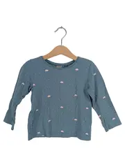 Vorschaubild 1 von Kinder Langarmshirt Wolken Punkte Blau Gr. 98 Baumwolle