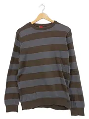 Vorschaubild 6 von Pullover Herren Gr. M Gestreift Braun Grau Baumwolle Langarm