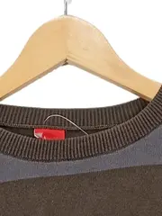 Vorschaubild 3 von Pullover Herren Gr. M Gestreift Braun Grau Baumwolle Langarm