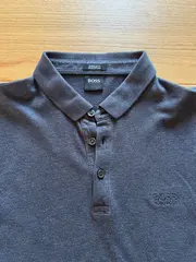 Vorschaubild 7 von Herren Langarm Poloshirt Gr. M/38 Grau Pima Cotton