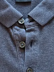 Vorschaubild 4 von Herren Langarm Poloshirt Gr. M/38 Grau Pima Cotton