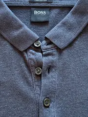 Vorschaubild 3 von Herren Langarm Poloshirt Gr. M/38 Grau Pima Cotton
