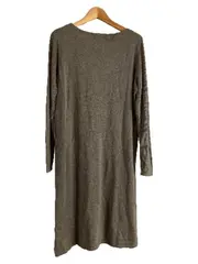 Vorschaubild 2 von Damen Strickkleid Langarm Grau Gr. 42/XL Casual Baumwolle
