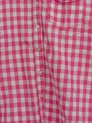 Vorschaubild 3 von Damen Hemdbluse Kariert Pink Weiß Gr. M Langarm Baumwolle