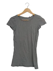 Vorschaubild 1 von Damen T-Shirt Gr. S Grau Baumwolle Slub Jersey Casual
