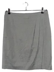 Vorschaubild 1 von Damen A-Linienrock Grau Gr. 40 Business Wolle Viskose Midi