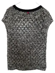 Vorschaubild 2 von Damen Strickshirt Top Gr. M/38 Grau Lochmuster Baumwolle