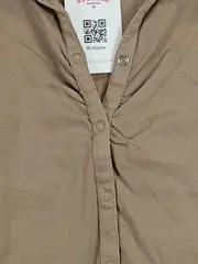 Vorschaubild 3 von Mädchen Langarmshirt Gr. 152 Beige Baumwolle Knopfleiste Casual