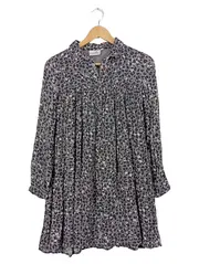 Vorschaubild 1 von Hemdblusenkleid Leopardenmuster Gr. 152 Grau Viskose