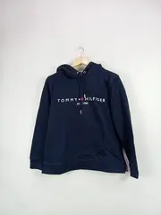 Vorschaubild 3 von Hoodie Damen Kapuzenpullover Blau Logo Gr. 36 34 Baumwolle Casual