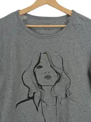 Vorschaubild 2 von Damen Sweatshirt Gr. S grau Grafikprint Bio-Baumwolle