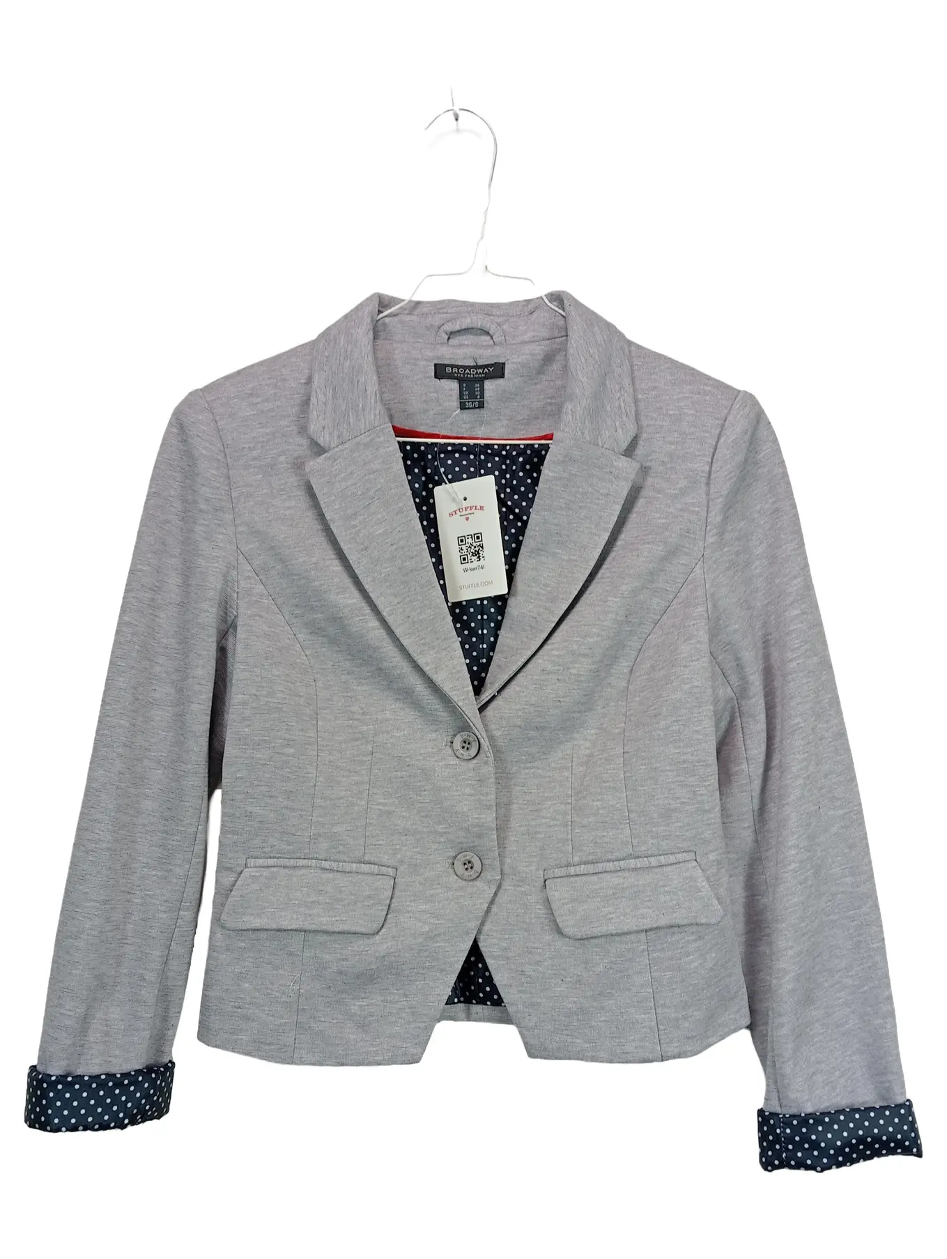 BROADWAY Damen Blazer Sakko Business Grau Gr. 36 S Frühjahr Sommer