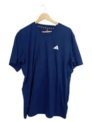 Vorschaubild 1 von Herren Sport T-Shirt Blau Gr. XL Logo-Print Kurzarm