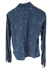 Vorschaubild 4 von Herren Freizeithemd Langarm Blau Gr. M Baumwolle Denim