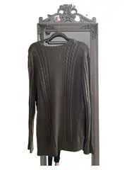 Vorschaubild 2 von Herren Pullover Strickpullover Zopfmuster Gr. XL Oliv Baumwolle Casual