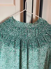 Vorschaubild 5 von Tunikakleid Damen S Grün Blumenmuster Rüschen Freizeitkleid