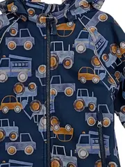 Vorschaubild 3 von Kinder Outdoorjacke Fahrzeugmuster Gr. 110 Blau Kapuze